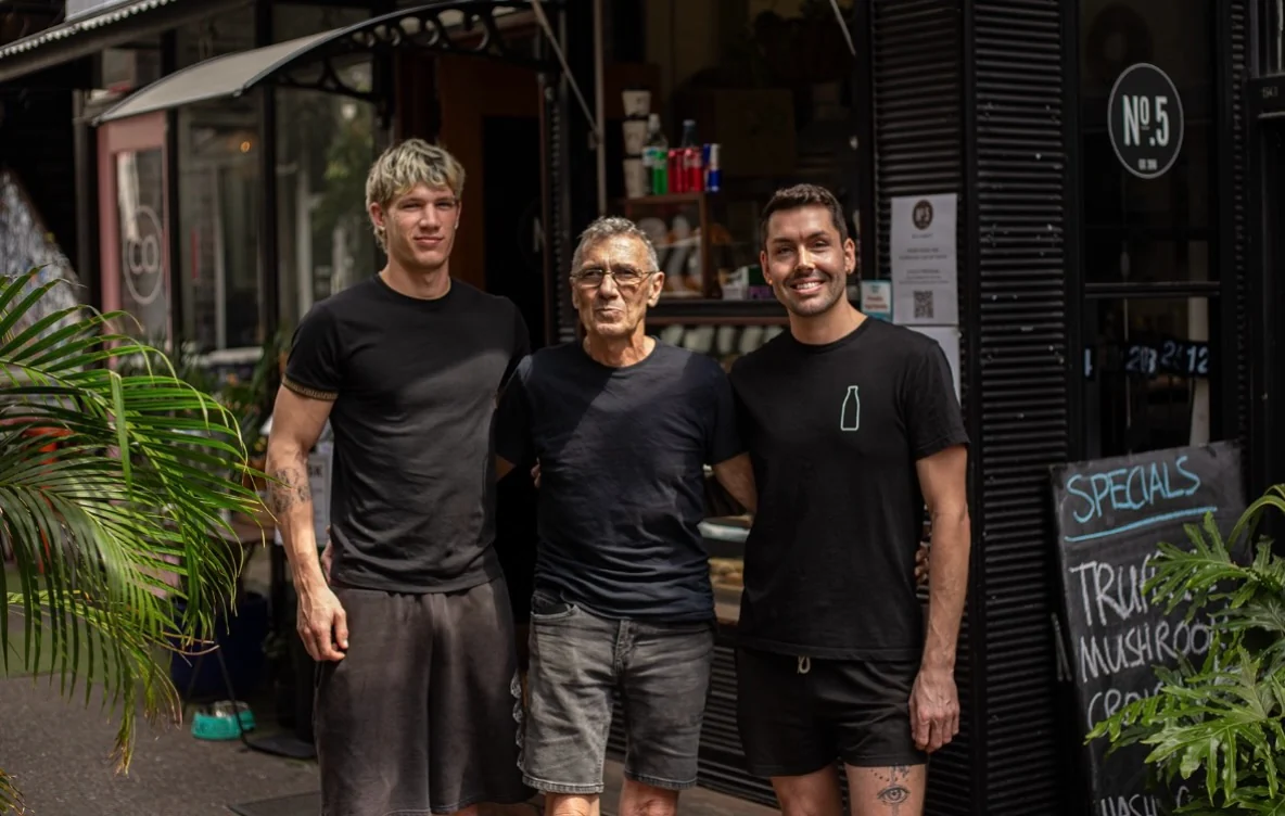 The No.5 Cafe team outside the shop in Winn Lane