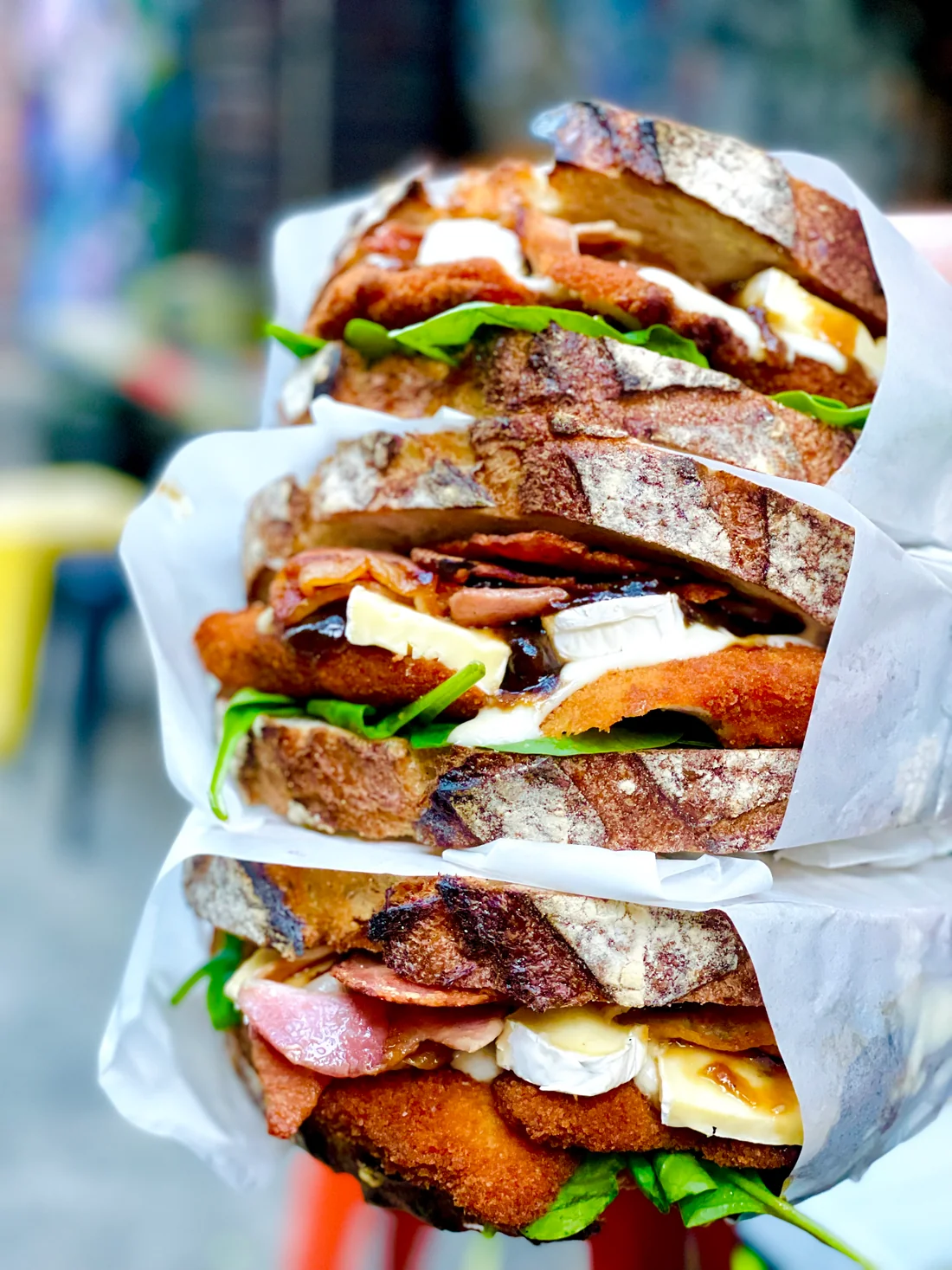 Chicken Bacon Brie Toasties served at No.5 Cafe